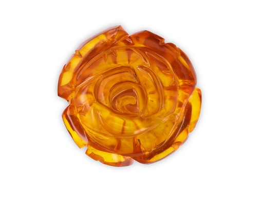 Pressed Amber Carved Rosette