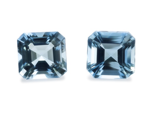 [QX3197] Aquamarine 9.00mm Square Emerald Cut PAIR