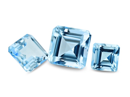 [TKQE05] Topaz 5.00mm Square Emerald Cut Light Blue 