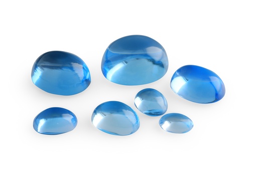 [TWCV0705] Topaz 7x5mm Oval Cabochon Medium Blue 