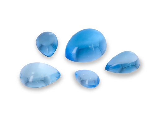 [TWCP0705] Topaz 7x5mm Pear Shape Cabochon Medium Blue