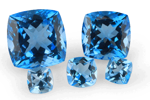 [TWQA1414] Topaz 14mm Square Cushion Medium Blue