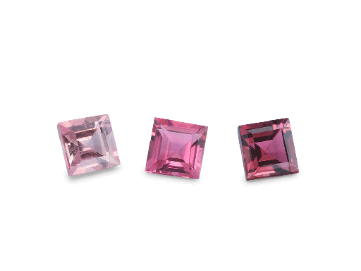 [TUKQ0375] Pink Tourmaline 3.75mm Carre Cut