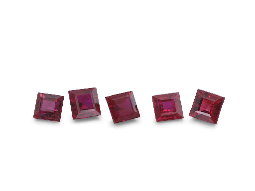 [RQ1025R] Ruby 2.50mm Carre Cut Good Red