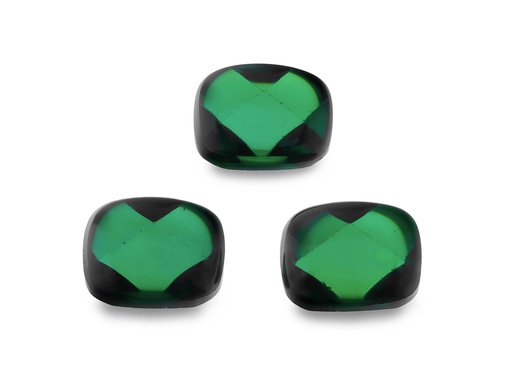 [ZSGAB-1008] Cubic Zirconia 10x8mm Cushion Buff Top Green