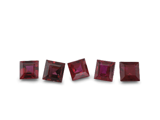 [RQ10275R] Ruby 2.75mm Carre Cut Good Red