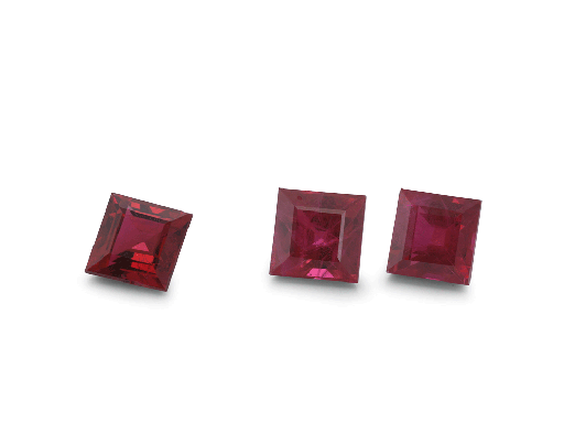 [RQ1035R] Ruby 3.50mm Carre Cut Good Red