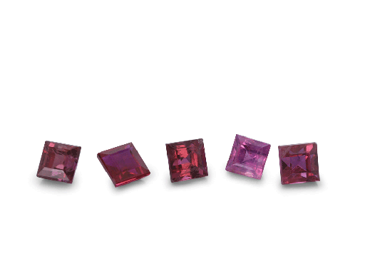 [RQ2025P] Ruby 2.50mm Carre Cut Mid Pink Red