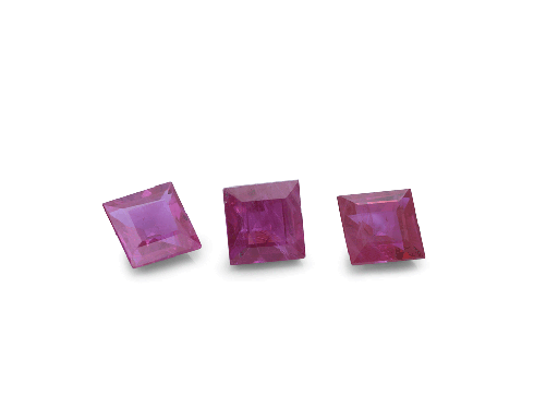 [RQ20325P] Ruby 3.25mm Carre Cut Mid Pink Red