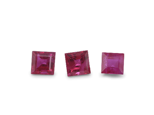 [RQ2035P] Ruby 3.50mm Carre Cut Mid Pink Red