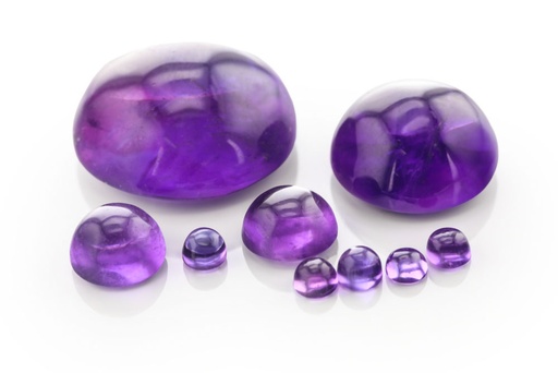 [ACR102] Amethyst 2.00mm Round Cabochon Mid to Strong Colour 