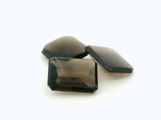 [YEBT-1412] Smoky Quartz 14x12mm Emerald Cut Buff Top 