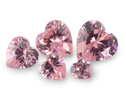 [ZKH-05] Cubic Zirconia 5.00mm Heart Shape Pink