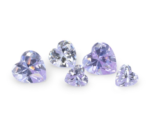 [ZDH04] Cubic Zirconia 4.00mm Heart Shape Lavender