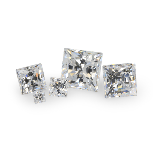 [ZQP-015] Cubic Zirconia 1.50mm Princess Cut White PKT 10pcs 