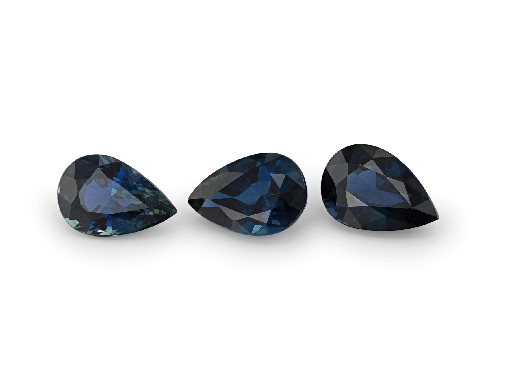 [SP0604A] Australian Sapphire 6x4mm Pear Shape Steel Blue