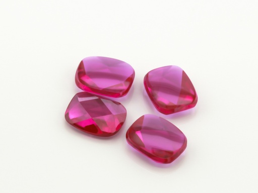 [RSLAB-1210] Synthetic Ruby 12x10mm Cushion Buff Top Bright Red