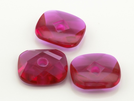 [RSLABQH-1614] Synthetic Ruby 16x14mm Cushion Countersunk Buff Top Bright Red