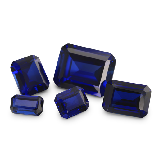 [SSE-0605] Synthetic Sapphire 6x5mm Emerald Cut Blue