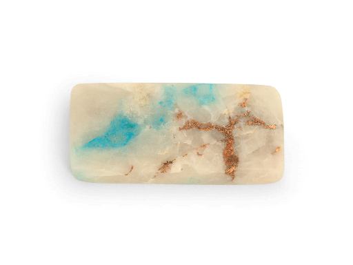 [ORNX3262] Copper, Chrysocolla Quartz 31x14.5mm Rectangle 