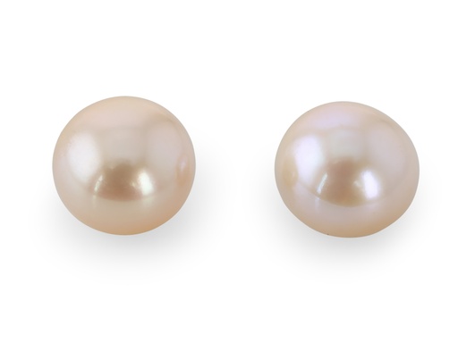 [JFPD-0607] Freshwater Pearl 7x6mm +/- Pink Drop Half Drilled Pair