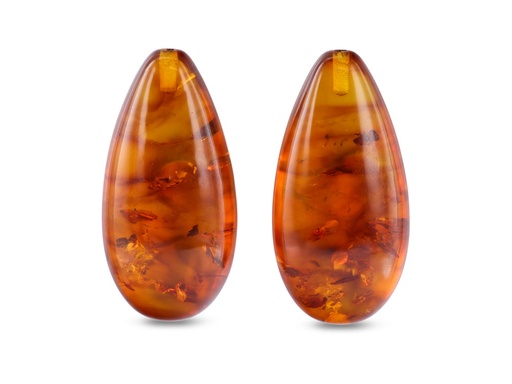 [AMBFD-20A] Pressed Amber 20x10x6mm Flat Drop Pair