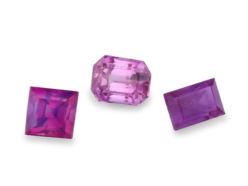 [KJ20067] Pink Sapphire 3x2mm +/- Baguette Mixed 