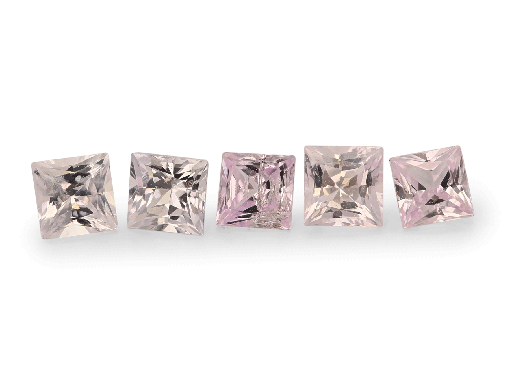 [KJ30085] Pink Sapphire 2.50mm Princess Cut Light