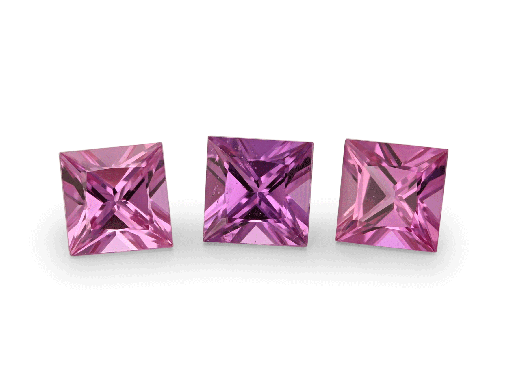 [KQP0275A] Pink Sapphire 2.75mm Princess Cut Dark