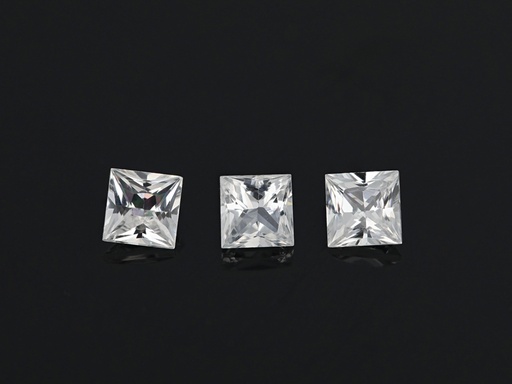 [SCWQP0325] White Sapphire 3.25mm Princess Cut