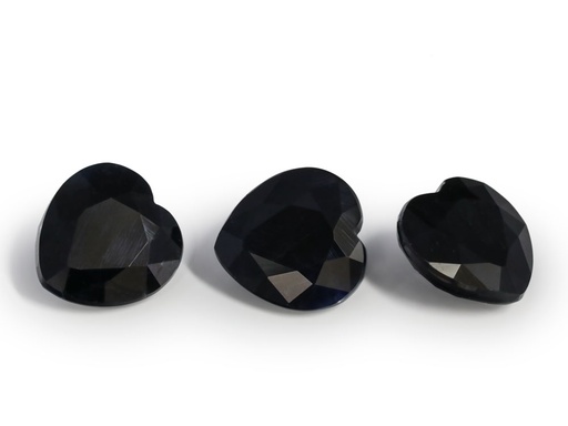 [SH407] Australian Sapphire 7.00mm Heart Shape Black