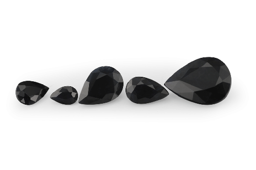 [SP40605] Australian Sapphire 6x5mm Pear Shape Black