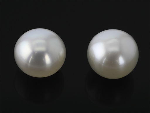 [JFB-07075] Freshwater Pearl  7.00-7.50mm Round Button White  Half Drilled