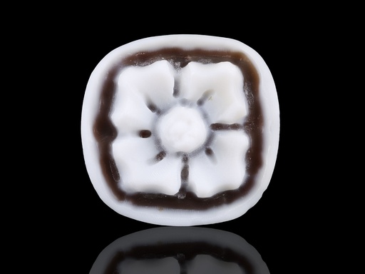 [SAMF-14B] Italian Shell Sard Cameo Flower 14mm Square Cushion