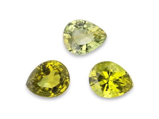 [SPAJ3023] Parti Sapphire 5x3.5mm Pear Shape Yellow