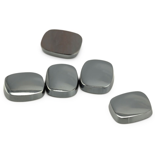 [HAJ20020] Haematite 12x10mm Cushion Buff Top SB German Cut 