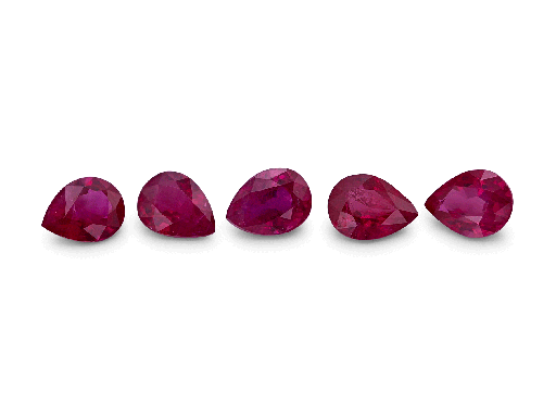 [RP0403A] Ruby 4x3mm Pear Shape Pink Red