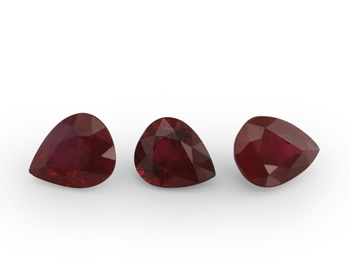 [RP0504A] Ruby 5x4mm+/- Pear Shape Dark Red