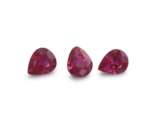 [RP0504E] Ruby 5x4mm Pear Shape Mid Pink Red 