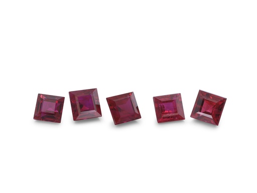 [RQ025A] Ruby 2.50mm Carre Cut Good Red