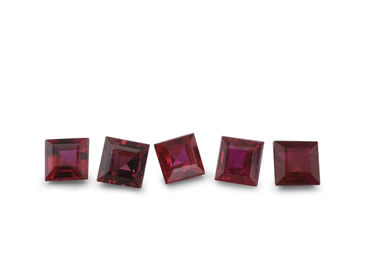 [RQ0275A] Ruby 2.75mm Carre Cut Good Red