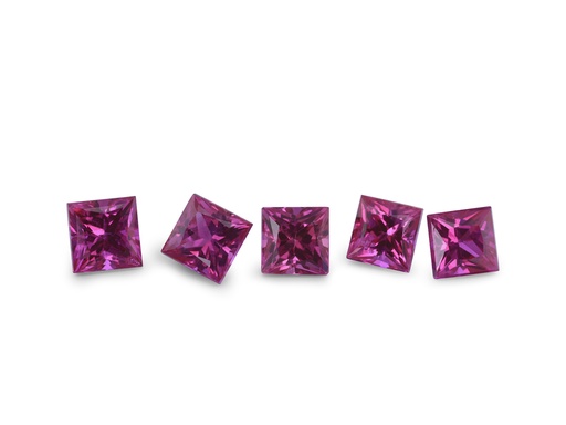 [RQP0275B] Ruby 2.75mm Princess Cut Pink Red