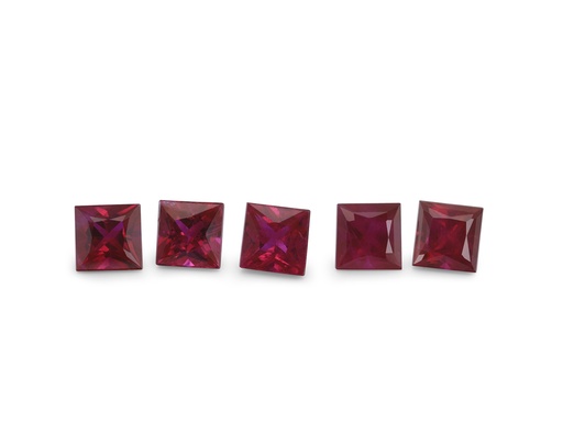 [RQP0275A] Ruby 2.75mm Princess Cut Good Red