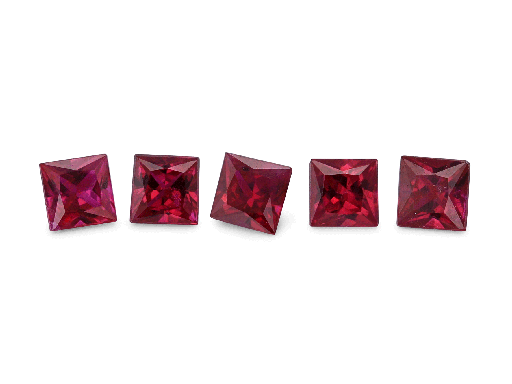 [RQP0225A] Ruby 2.25mm Princess Cut Good Red