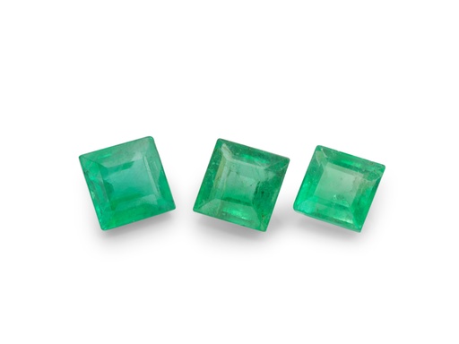 [EQ035A] Emerald 3.50mm Carre Cut Mid Green