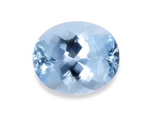 [QX3221] Aquamarine 12x10mm Oval Mid Blue