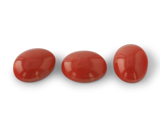 [COV-0907] Coral 9x7mm Oval Cabochon Red