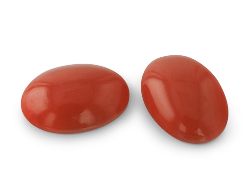 [COV-1410] Coral 14x10mm Oval Cabochon Red