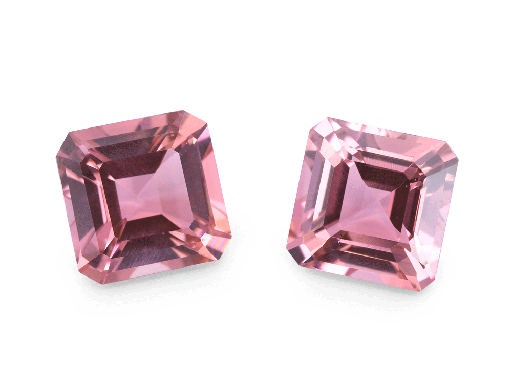 [TUJ3005] Pink Tourmaline 6.50mm Square Emerald Cut