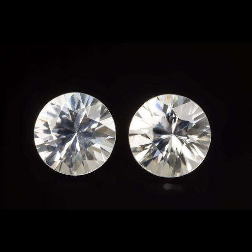 [ZIRCX3016] Zircon 6.50mm Round White Pair